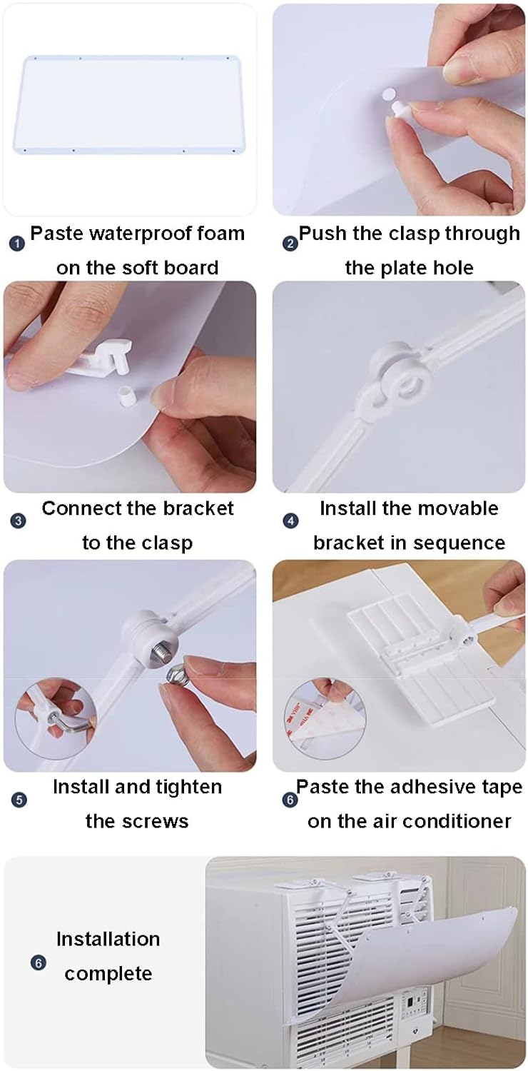 Window Ac Unit Air Deflector,Air Conditioner Wind Deflector,Ac Vent Deflector,Could Be Cut Freely,Fits Most Window Air Conditioners