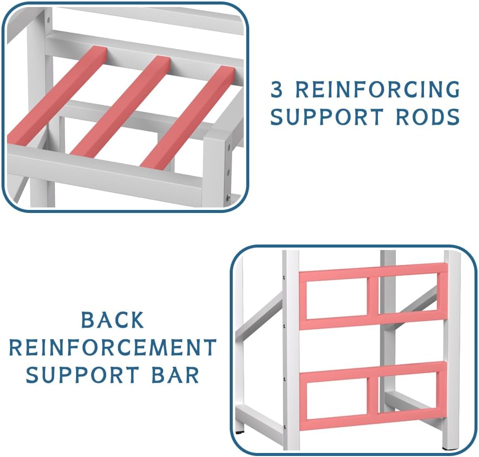 Tumble Dryer Stand with Adjustable Height, Washer and Dryer Shelves with Storage Space, Metal Over The Washer Storage Shelf, Load Capacity 300kg, for Laundry Room