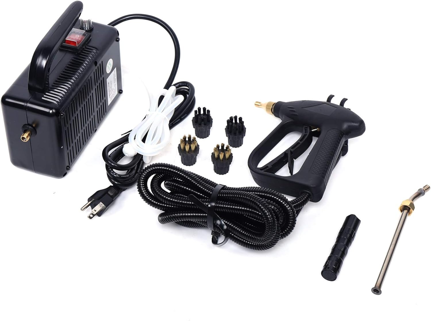 1600W Handheld Steamer High Pressure Steamer for Cleaning Car Detailing, Portable Steam Cleaner for Home Use, Portable Steamer Cleaning Machine for Kitchen Furniture Car Detailing 110V (Black)