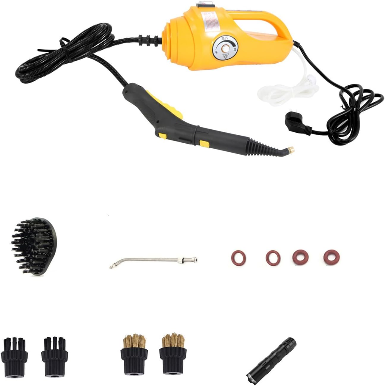 2600W Multi-purpose Household Steam Cleaner 3.5Bar Pressurized 110℃ High Temperature Kitchen Car Cleaning Steam Machine,Yellow