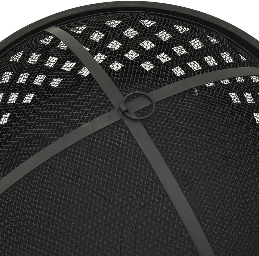 Fire Pit for Outside Outdoor Wood Burning Small Bonfire Pit Steel Firepit Bowl for Patio Camping Backyard Deck Picnic Porch,Fire Pit with Poker 26.8