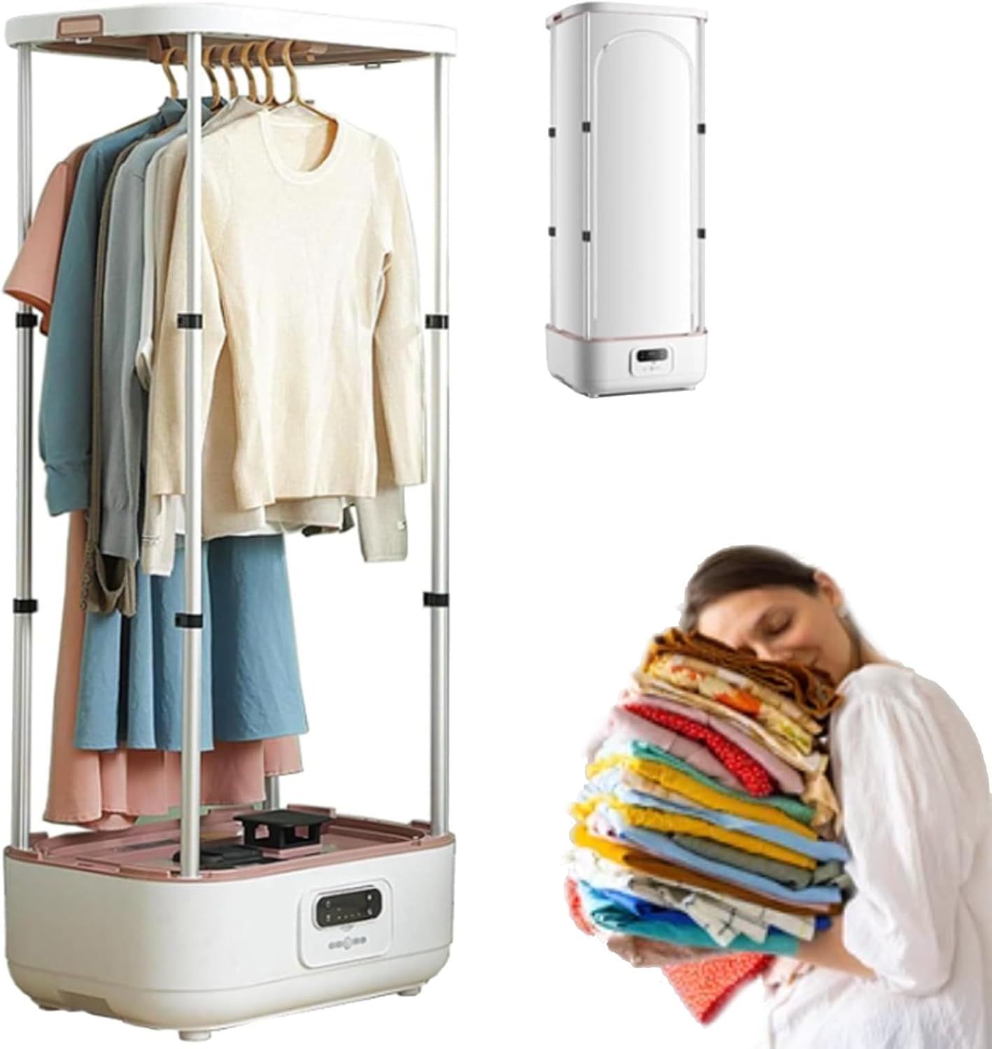 Steam Press Ironing Machine,Portable Dryer with 360° Hot Air Circulation,Intelligent Timing,Automatic Garment Care, for Clothes & Fabric, Quick-Drying Steam