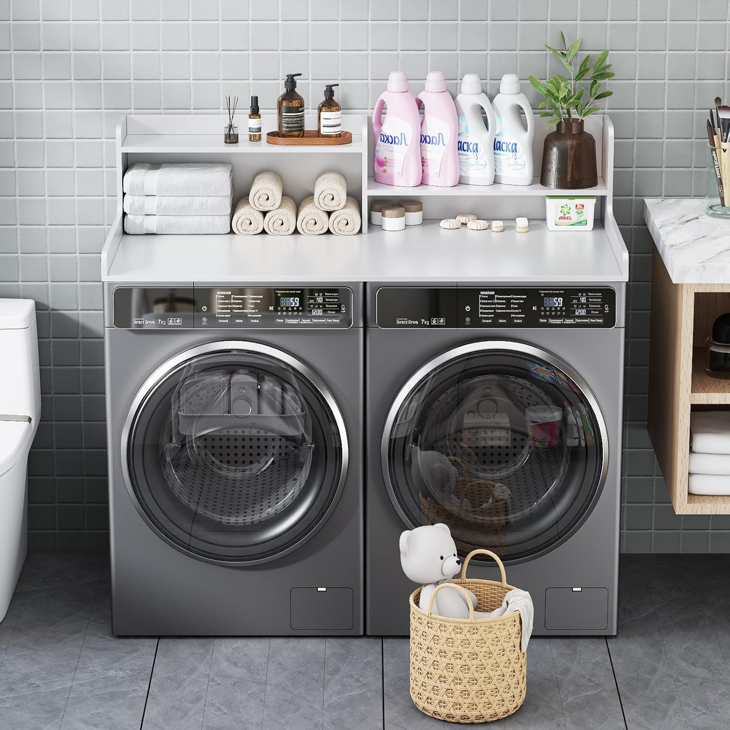 2-Tier Washer and Dryer Countertop w 54