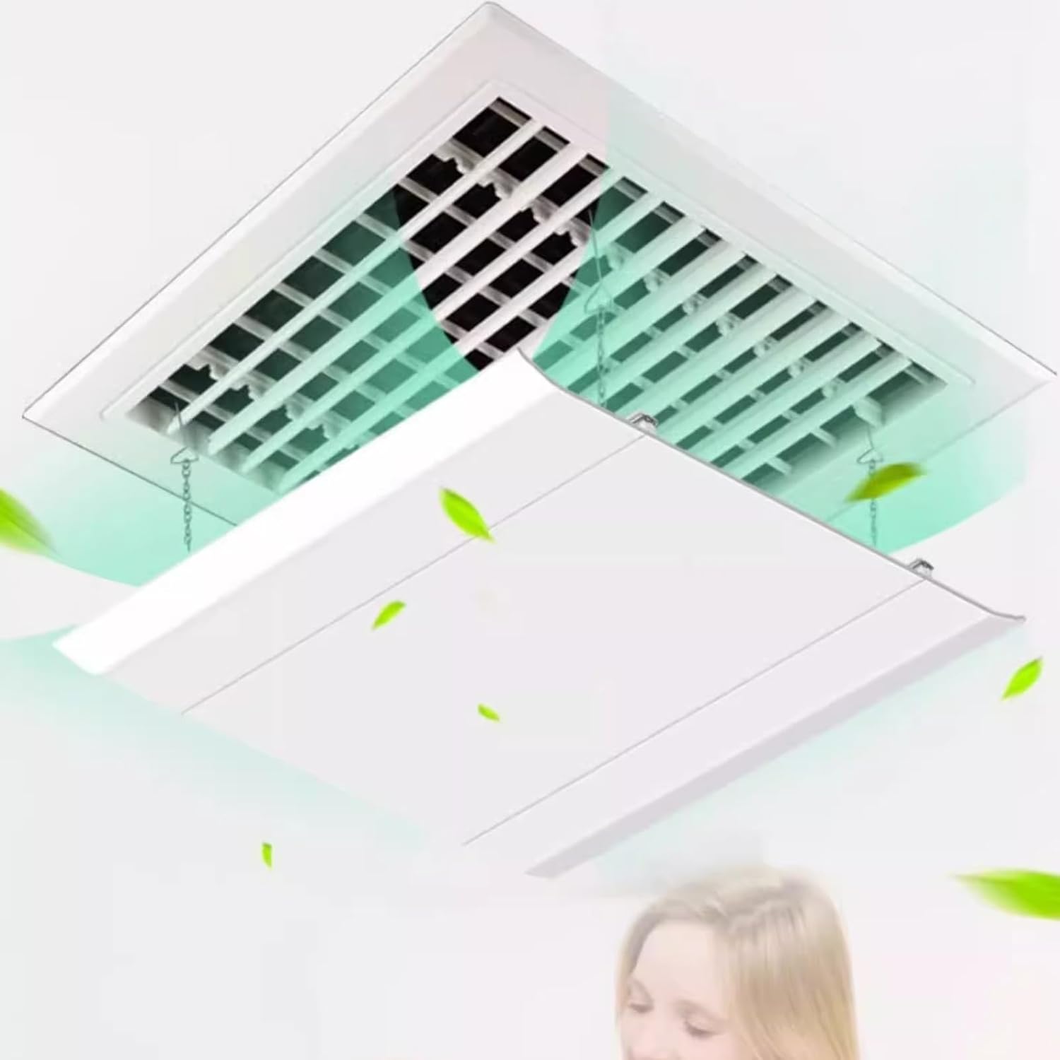 Adjustable AC Vent Deflector, Central Air Vent Deflector, Ceiling Air Conditioner Wind Deflector for Home, Office, Hotel