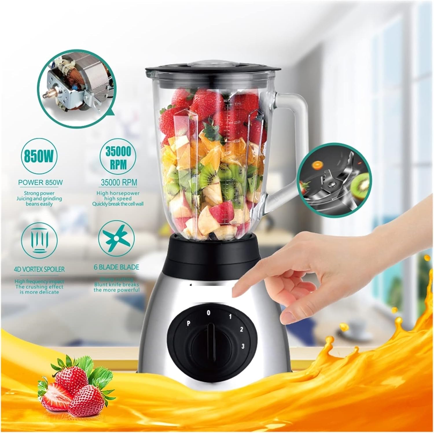 Electric Blenders Fruits Juicer Orange Squeezer Juice Press Electric Bean Blender 2 In 1 Juice Extractor 1.5L (C E_220V)