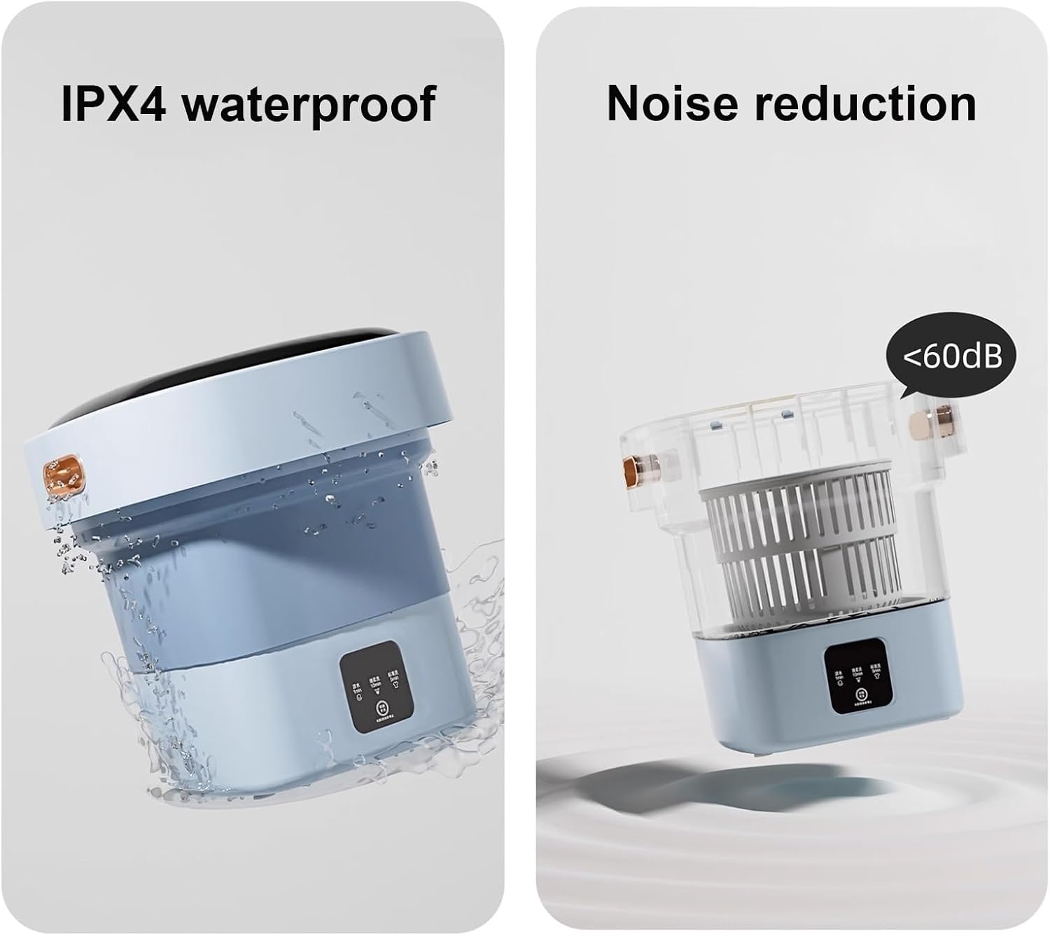 Mini Portable Washing Machine, 17L Small Foldable Washing Machine, Underwear Washer, Perfect for Household, Baby Clothes, Travel, Apartments/Dorms/RVs(Purple)