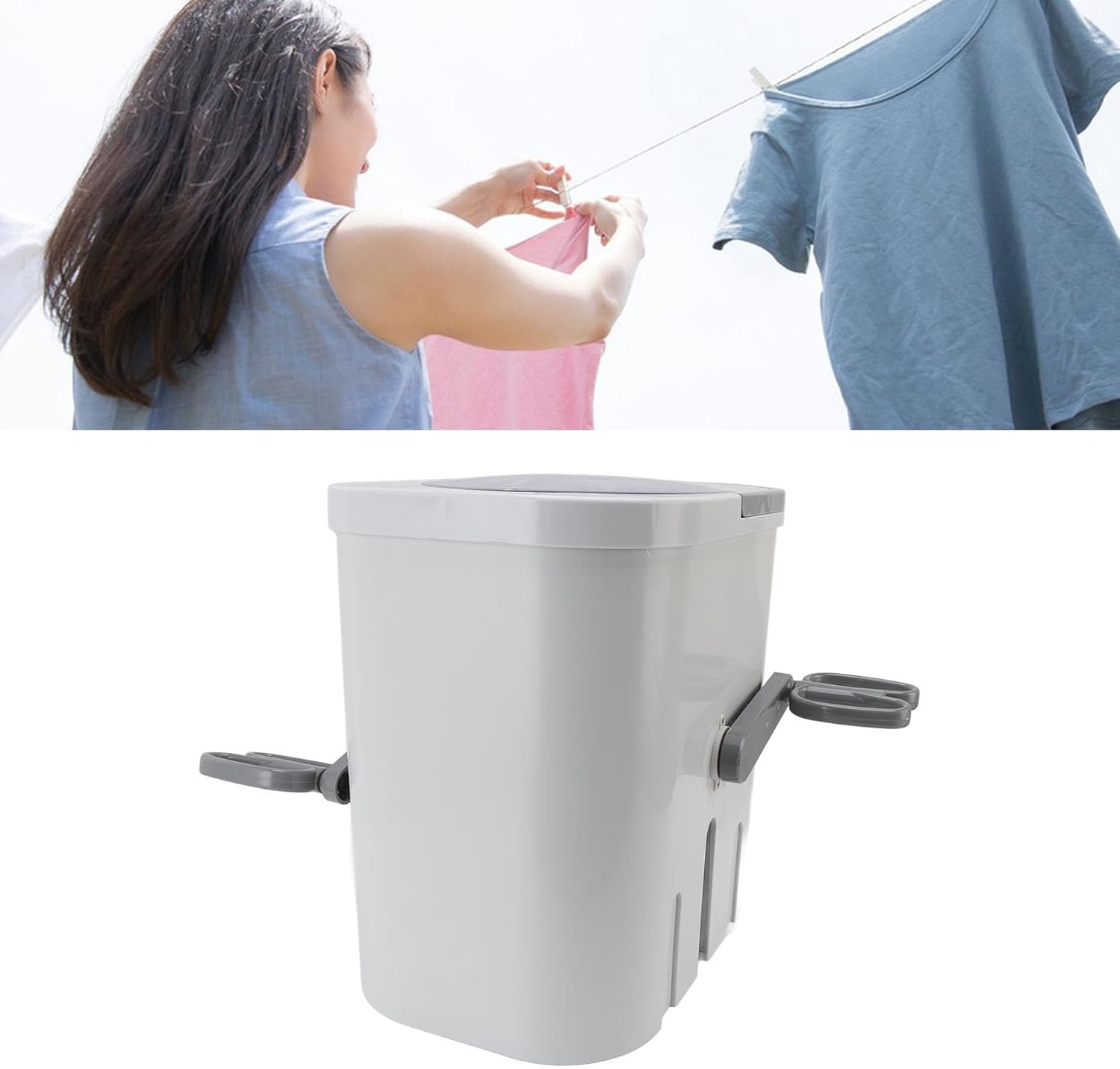 Manual Clothes Washer Portable Hand Crank Energy Saving Washing Machine for Small Apartment Dormitory