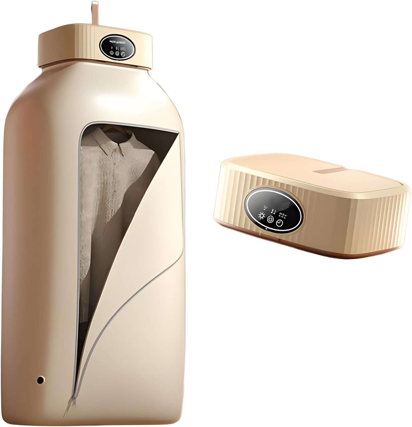 Electric Clothes Dryer, 600w Hanging Clothes Dryer, 360 Degree Circulation Heating, Portable Folding Design, Multi-mode Timed Drying (Beige)