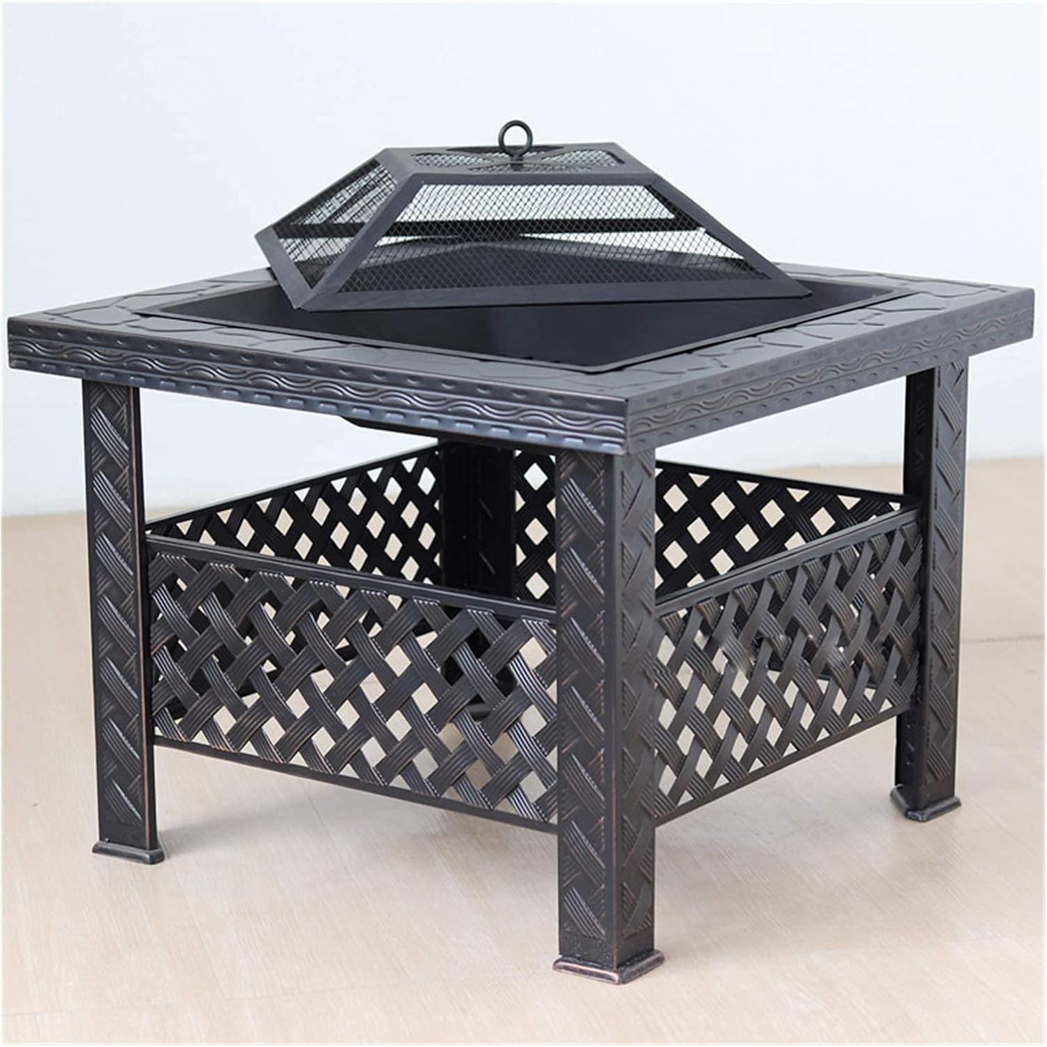 Outdoor Fire Pit Garden Wood Burning Fire Pit Bowl Terrace Metal Barbecue Table, Patio Patio Lawn Backyard Barbecue Party Outdoor