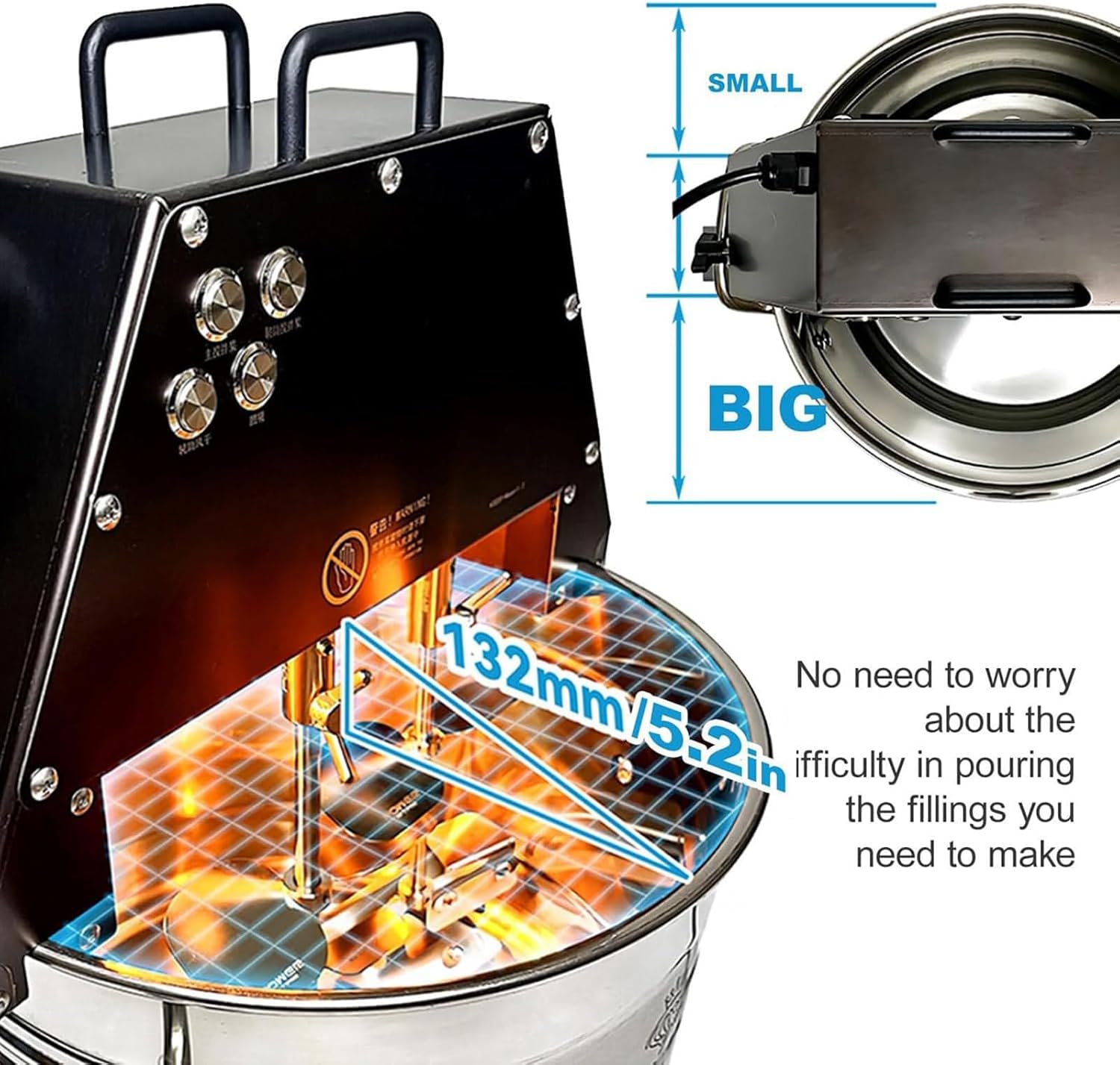 Automatic Food Mixer Pot Stirrer Mixer,10L Electric Food Mixer Jam Blender,Hot Pot Seasoning Bottom Soup Sauce Stirrer with Double Stirring Paddle&Auxiliary Fan (220v)