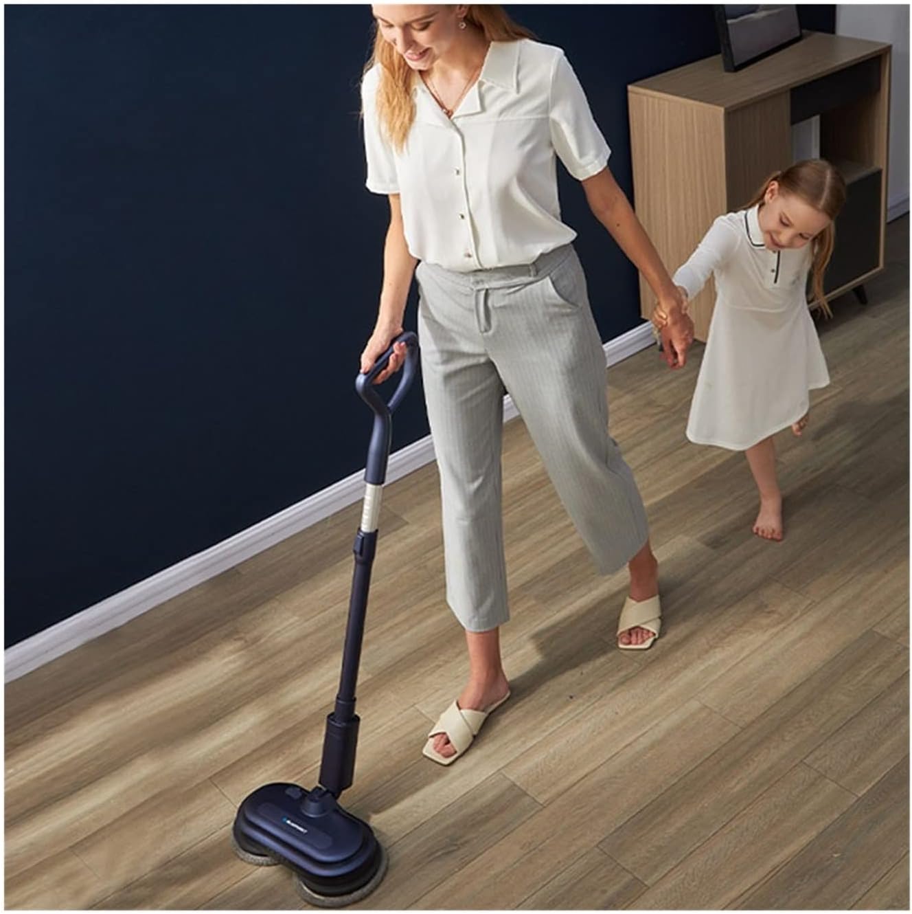 Steam Mop Cleaner 10-in-1 with, Laminate/Hardwood/Tiles/Carpet Kitchen - Garment - Clothes - Pet Friendly Steamer Whole House Multipurpose Use (Color : Blue) (Black)