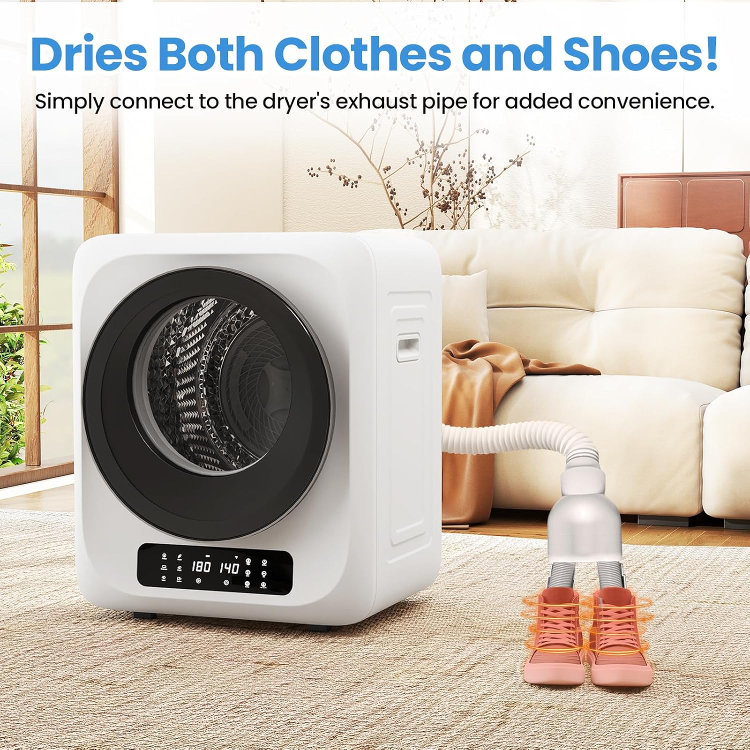 Auertech 12lbs Portable Dryer for Apartment Laundry, Portable Clothes Dryer with 6 Drying Modes, LED Control Panel, Stainless Tub, Mini Compact Dryer for Apartment, RVs, Dorms