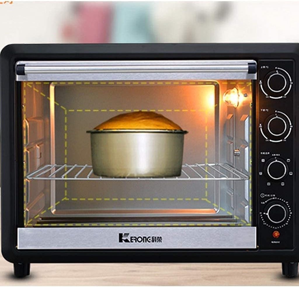 oven mini oven air fryer oven Electric Oven Multi-Function 60 Liter Household Rotating Forks Independent Temperature Control Large Capacity Mini Ovens Toaster Oven Air Fryer, (Color : Rojo) (Color