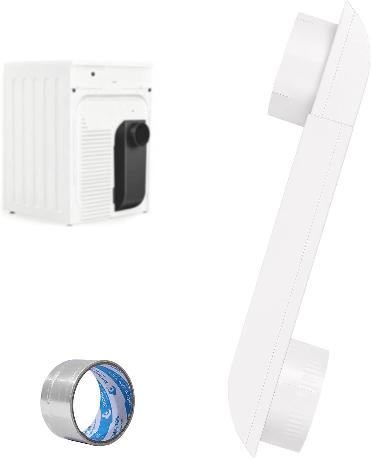 12in-19in Adjustable Periscope Dryer Vent，Telescoping Dryer Vent Kit, Upgraded 304 Stainless Steel Dryer Vent, for Tight space duct dryer vent pipe 4 Inch dryer exhaust vent (white baked paint)