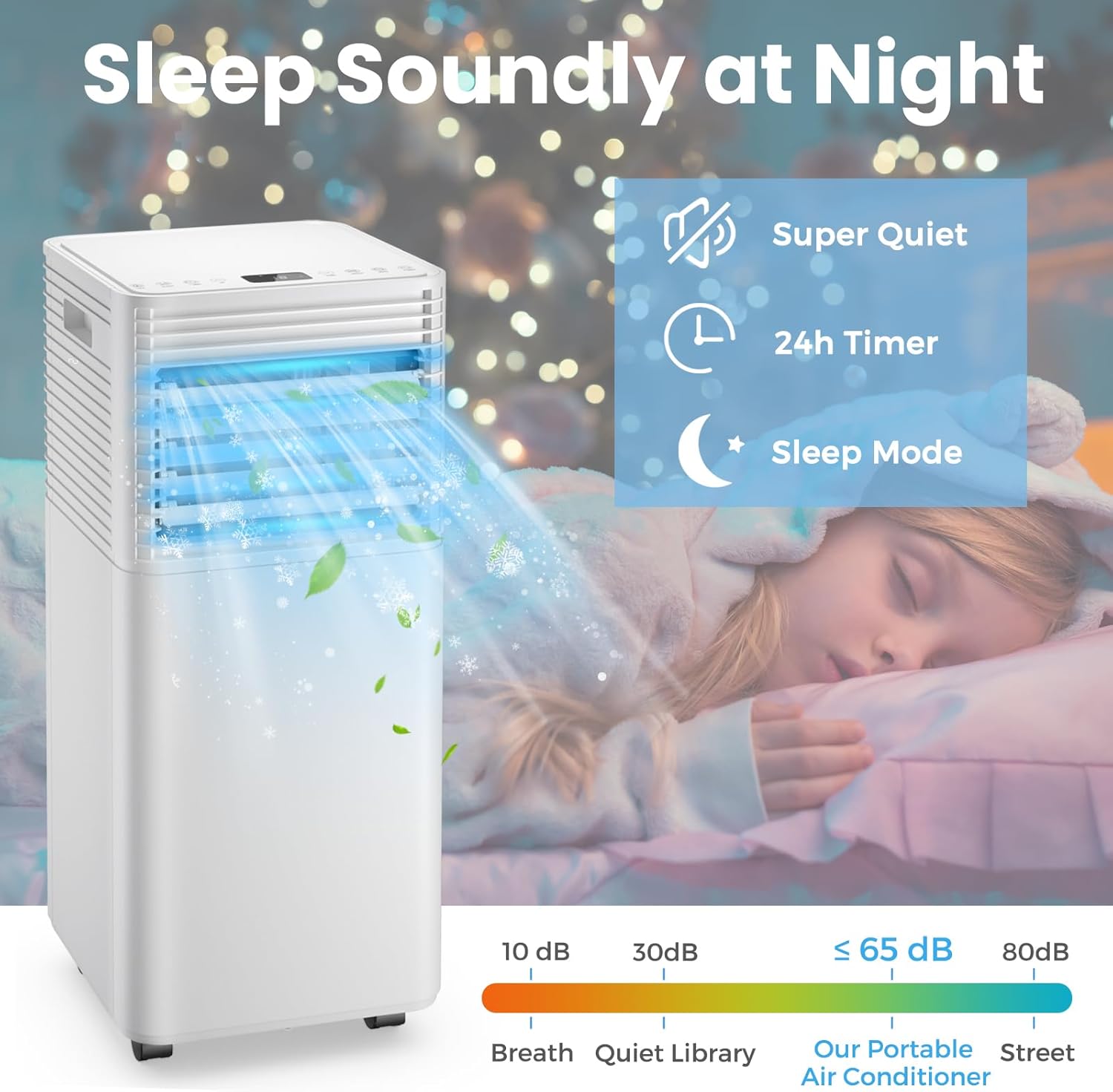 KOTEK Portable Air Conditioners, Air Conditioner for Rooms up to 350 Sq Ft, Ac Unit with Remote Control, 2 Speeds, 4 Modes, 24H Timer & Window Installation Kit for Home/Office/Dorms (White, 10000 BTU)