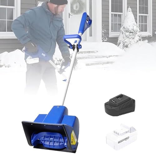 Electric Cordless Snow Shovel, Snow Plow with Adjustable Handle, Handheld Snow Blower with 1 Battery, Outdoor Snow Clearing Artifact, Snow Thrower