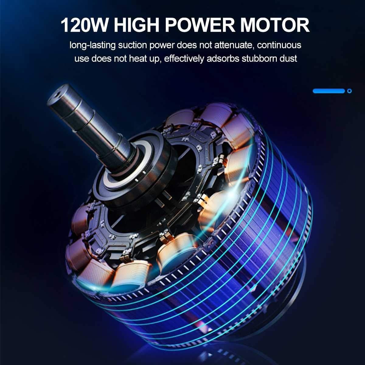 120W Cordless Home Car Dual-Use Portable Strong Suction Cordless Car Vacuum Cleaner Handheld Vacuum Cleaner