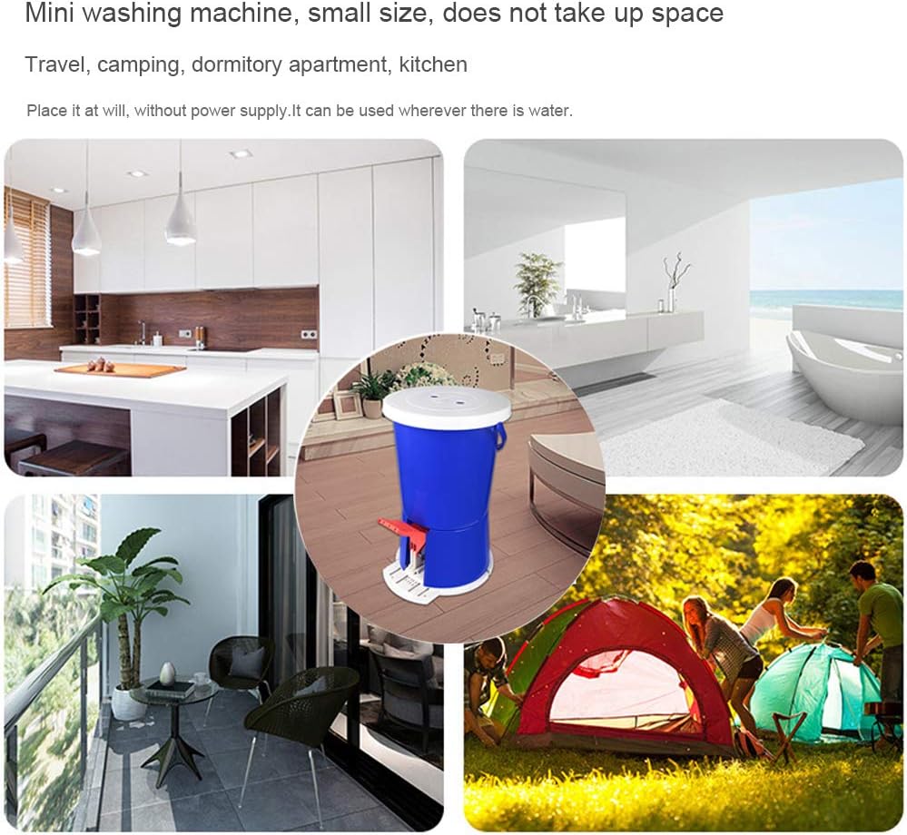 Mini Manual Washing Machine, Portable Foot-Operated Washing Machine, Fast Washing Tool for Family Outdoor Camping, Removable Laundry Bucket