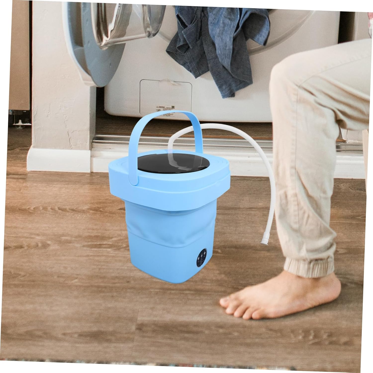 Portable Mini Washing Machine Capacity Foldable Compact Laundry Washer with Touchscreen Operation for Rv Apartment Travel Camping Automatic Electric Laundry Machine