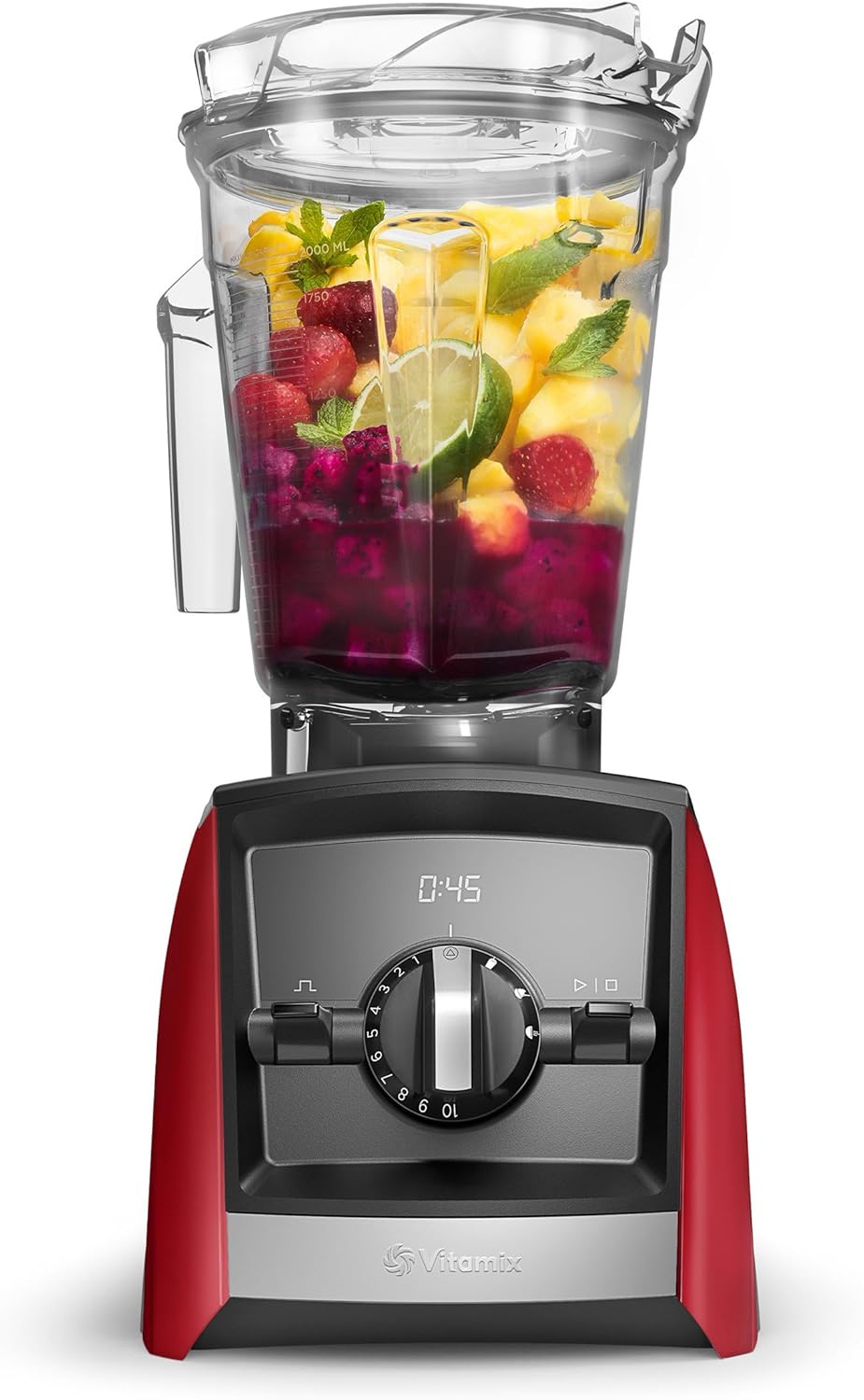 Vitamix A2500 Ascent Series Smart Blender, Professional-Grade, 64 oz. Low-Profile Container, Red (Renewed)