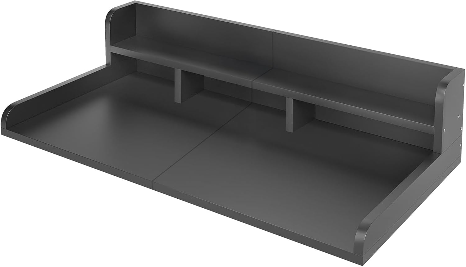 2-Tier Washer Dryer Countertop with Shelf, Laundry Countertop over Washer and Dryer with Edge, Washing Machine Topper Shelf with Storage for Efficient Organization (Black)