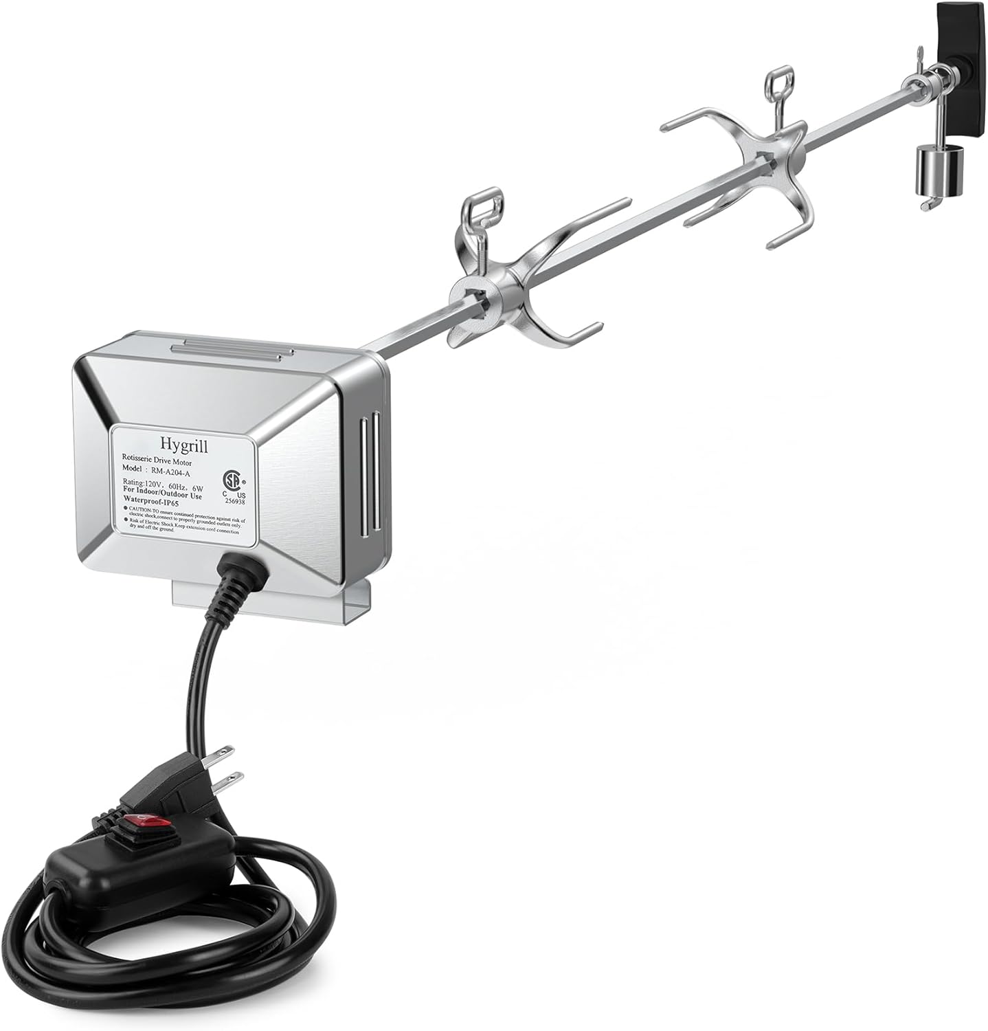 Hygrill Rotisserie Kit for All Hygrill 5-Burner Built-in Gas Grills, Grill Rotisseries with Motor, Spit Rod, 2 x 4-Prong Forks, Complete Holders, and Fixing Screws