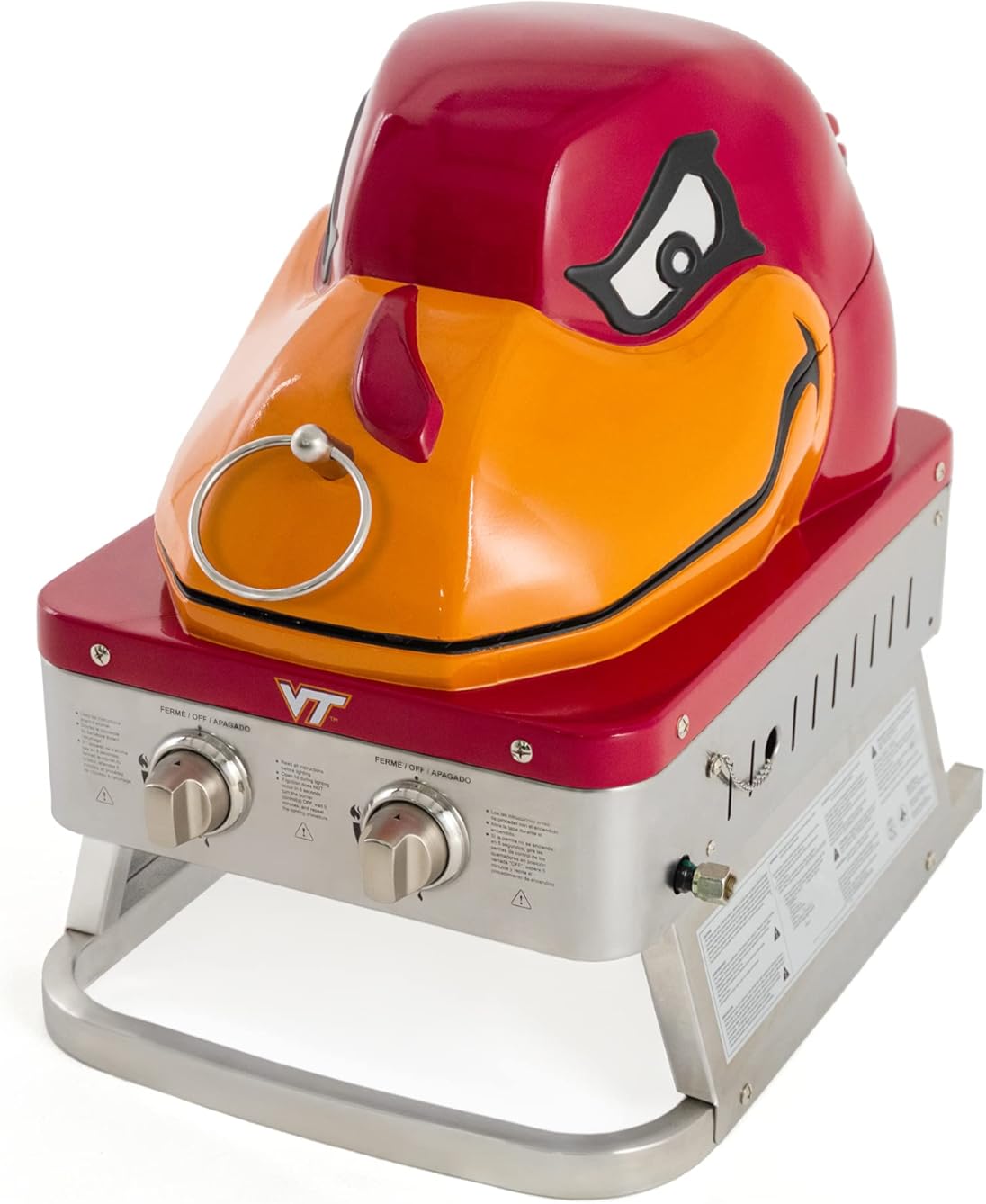 Hokie Portable Propane Gas Grill, 16,000 BTU Tabletop Barbecue Grill with 2 Burners, Dual Temperature Control Ideal for Tailgating, RV, Backyard BBQ, Camping, and Outdoor Cooking