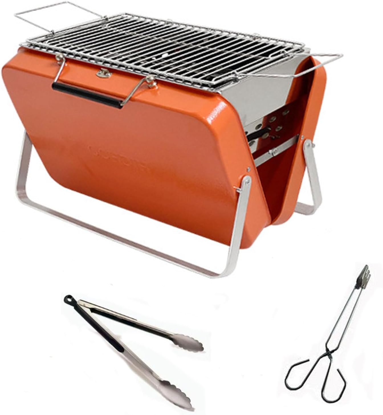 Charcoal Barbecues, Portable Grill, Mini Foldable Charcoal BBQ Grill Corrosion Proof for Outdoor for Travel