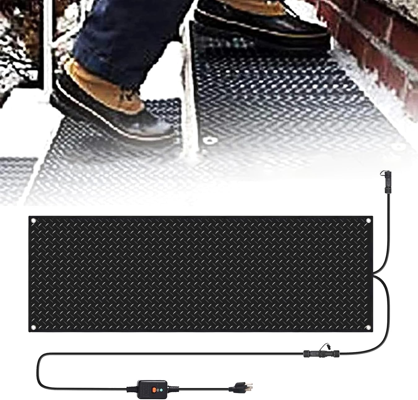 Heated Snow Melting Mat for Stairs 10 X 30 Inches, Snow Melting Non-Slip Walkway Heated Outdoor Mat, Winter Snow Removal Heating Mat for Residential and Industrial (Size : 1PCS 10x30in)
