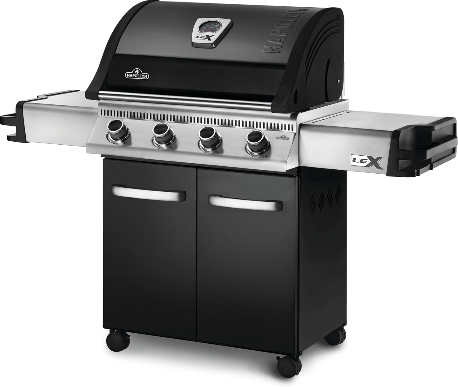 Napoleon 485 Stainless Steel Propane Gas Outdoor Grill – 4-Burner BBQ with Instant Ignition & Locking Caster Wheels