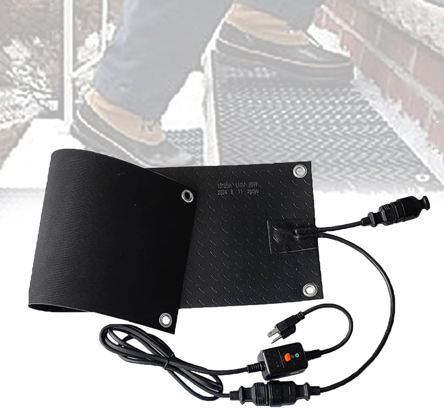 Snow Melting Mats for Entrances,Roof Snow De-Icing Kit Heated Outdoor Mats for Stairs Non-Slip Snow Melting Mats w/Power Cord for Winter Snow Removal