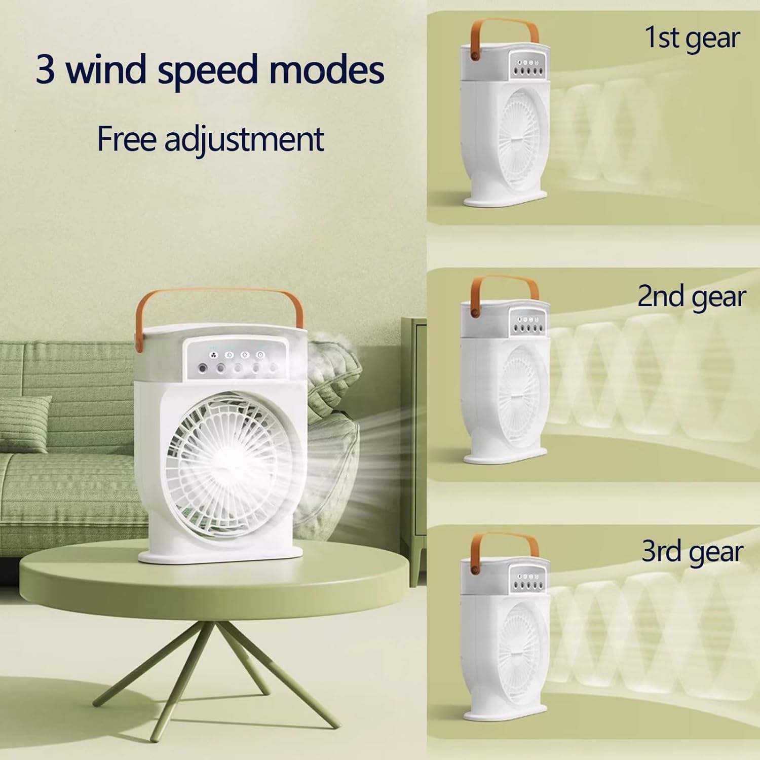 Portable Air Conditioners for Bedrooms 3 Speeds Timer Shutdown Desk Air Conditioner for Office Quiet Small 600ml Water Storage for Room Garage Patio Camping(Burst)