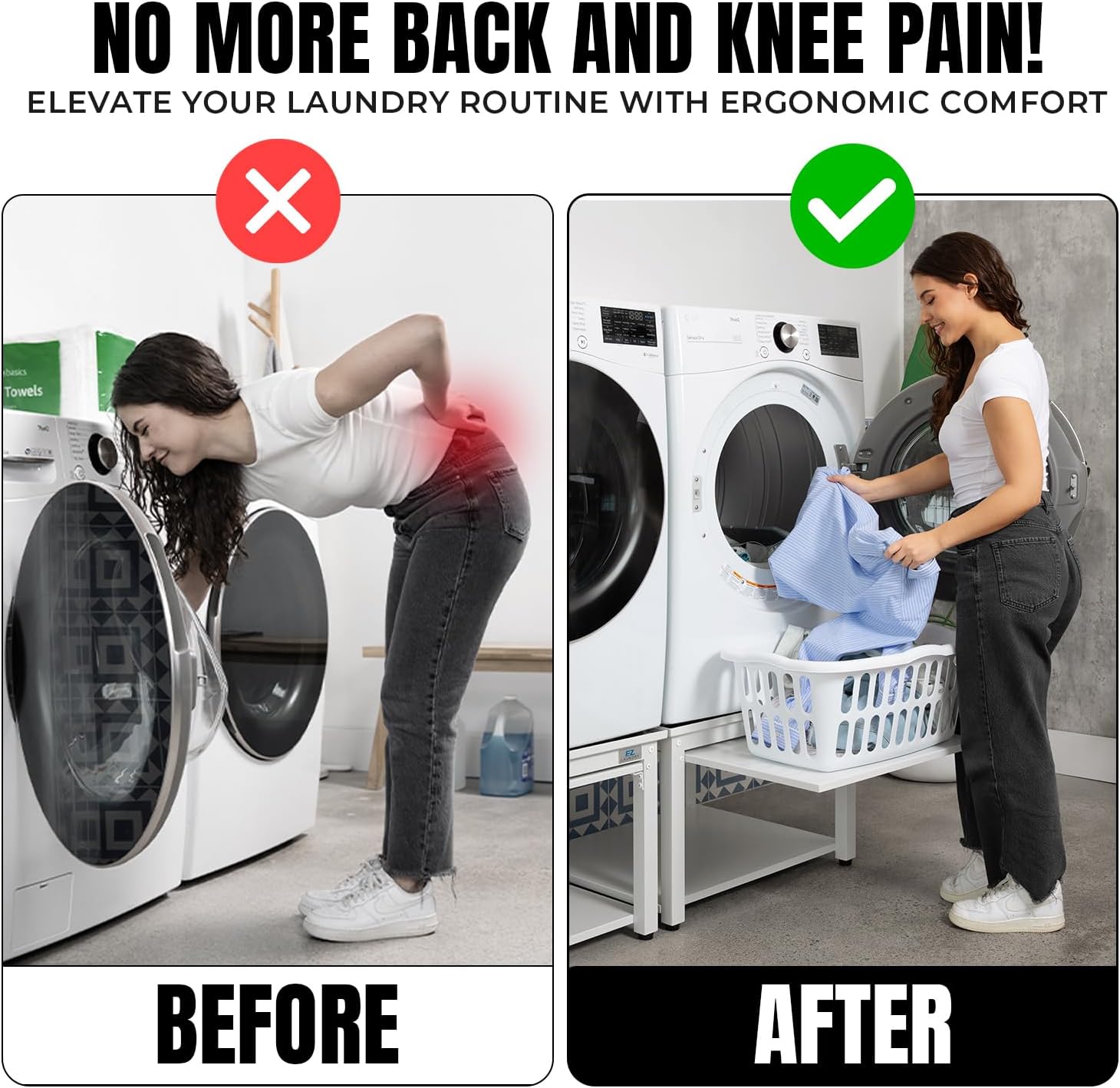 Washer and Dryer Pedestal with Pullout-Shelf - 27