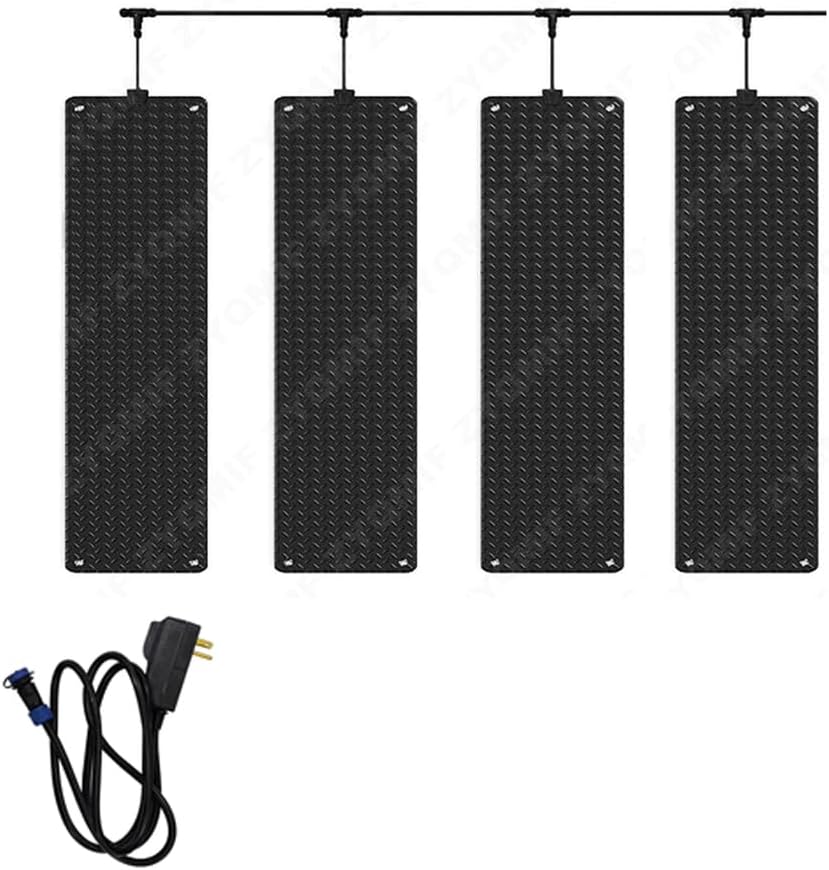 Heated Snow Melting Mats Outdoor, Snow Melting Walkway Mat for Winter Snow Removal, Non Slip PVC Snow and Ice Melting Pads for Stairs, Steps, Doorways, Walkways,21x118inch/54x300cm,4 pcs