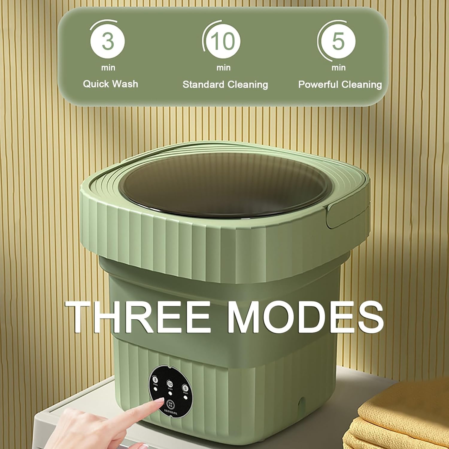 Small Washing Machine, Washer and Dryer, with 3 Modes,for Apartments, Dorms, and Travel - Green (Color : Green)