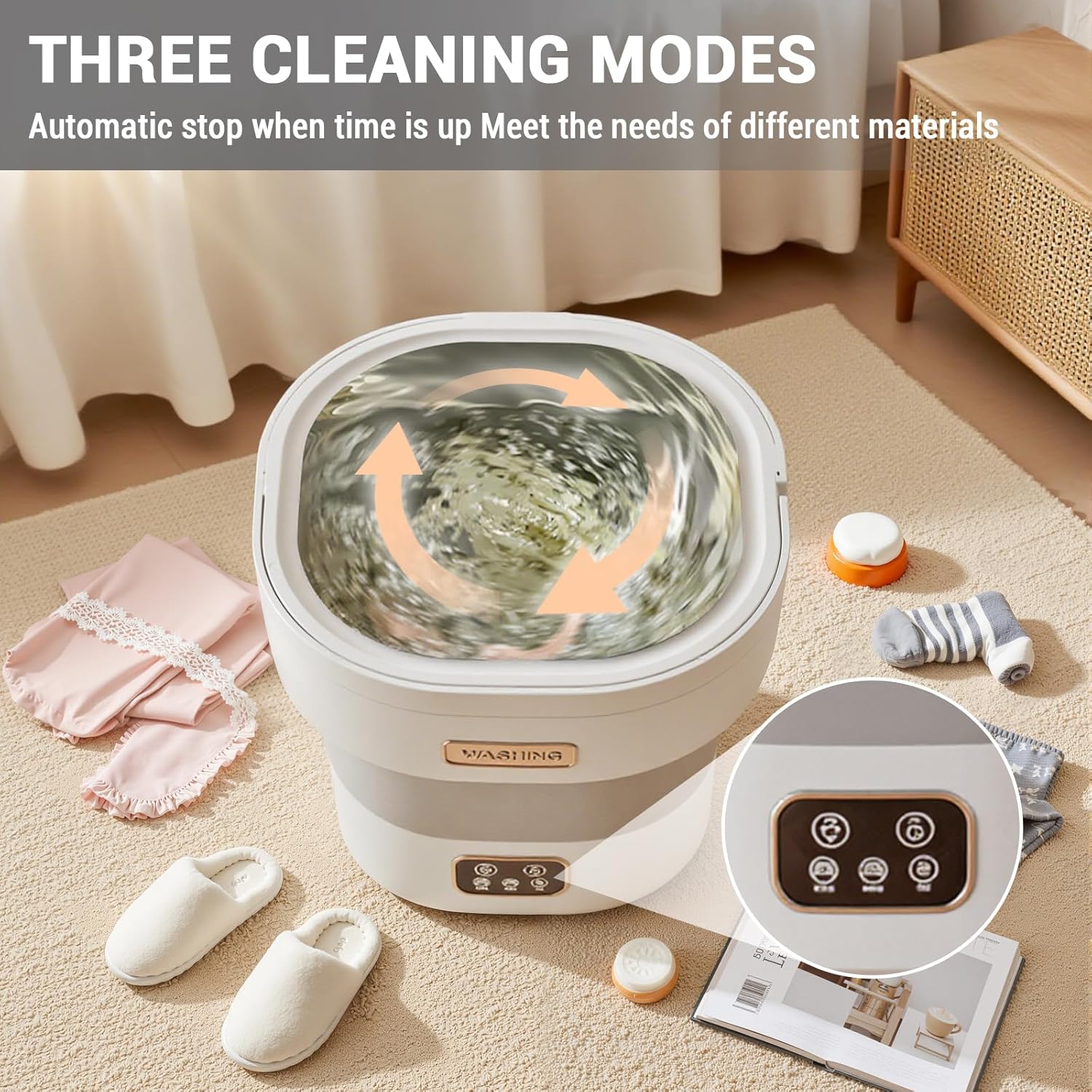 Mini Washing Machine and Dryer,12l Foldable Mini Washer for Underwear, Upgraded Collapsible Washing Machine for Baby Clothes Socks Apartment