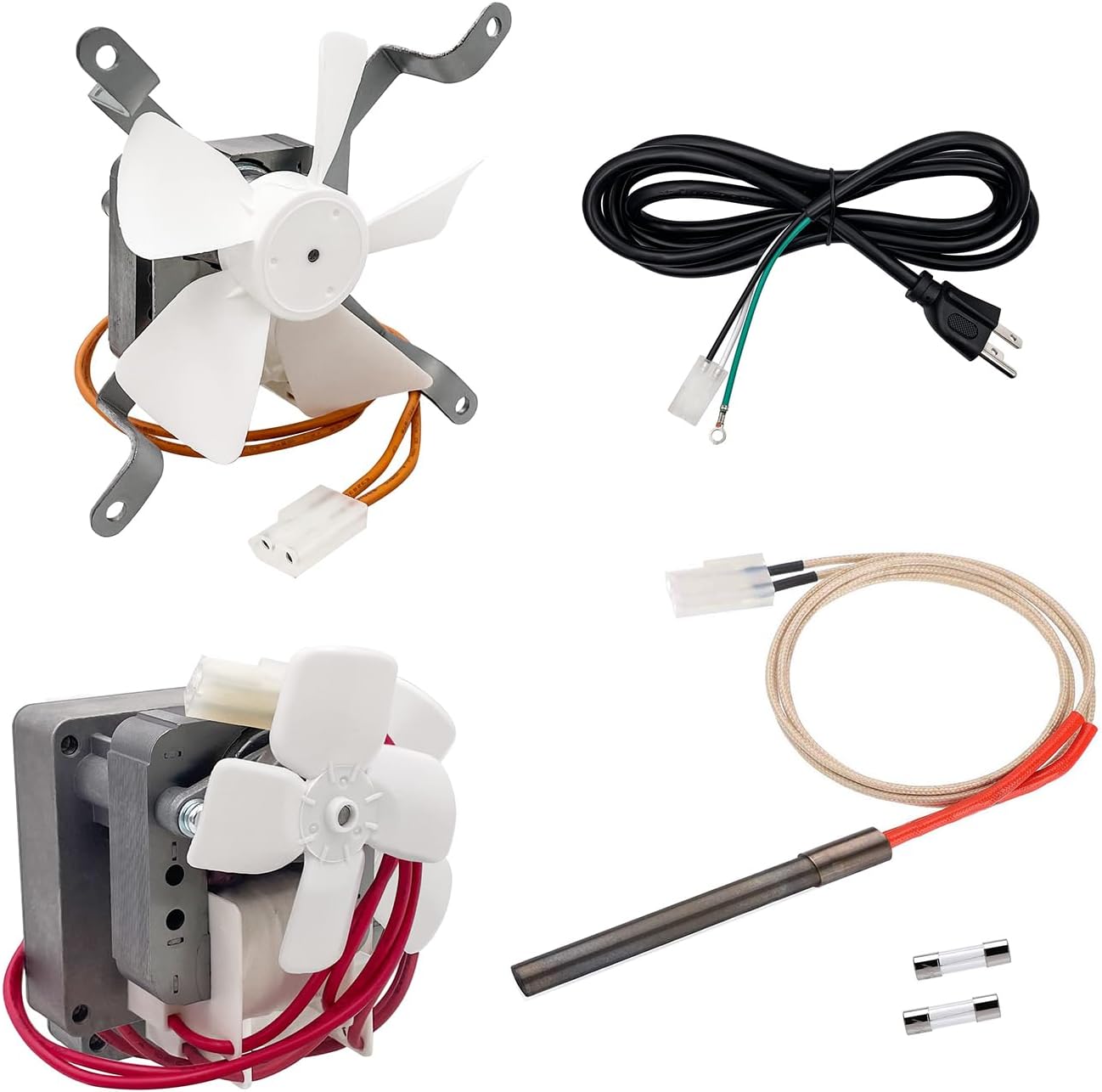 YAOAWE Igniter Hot Rod，Auger Motor，Replacement Parts Pellet Grills Induction Fan Kit and 6 ft Power Cord Kit，Replacement Parts for Traeger, Pit Boss Wood Pellet Grills and Camp Chef Smoker.