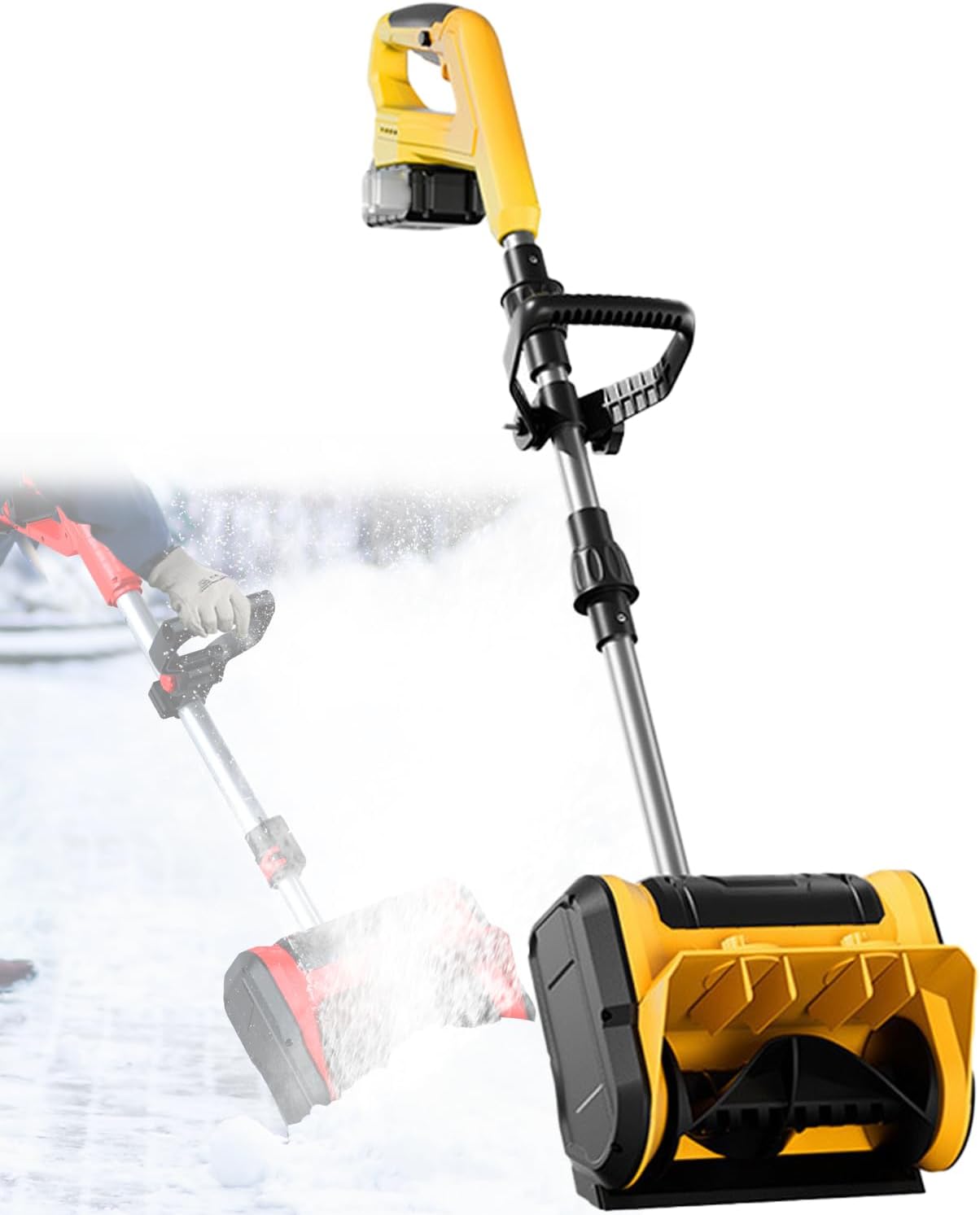 Electric Snow Shovel,Cordless Snow Shovel, Cordless Snow Blower, Battery Powered Snow Blower,Snow Blower Powerful Motor，and Battery Charger 15sections