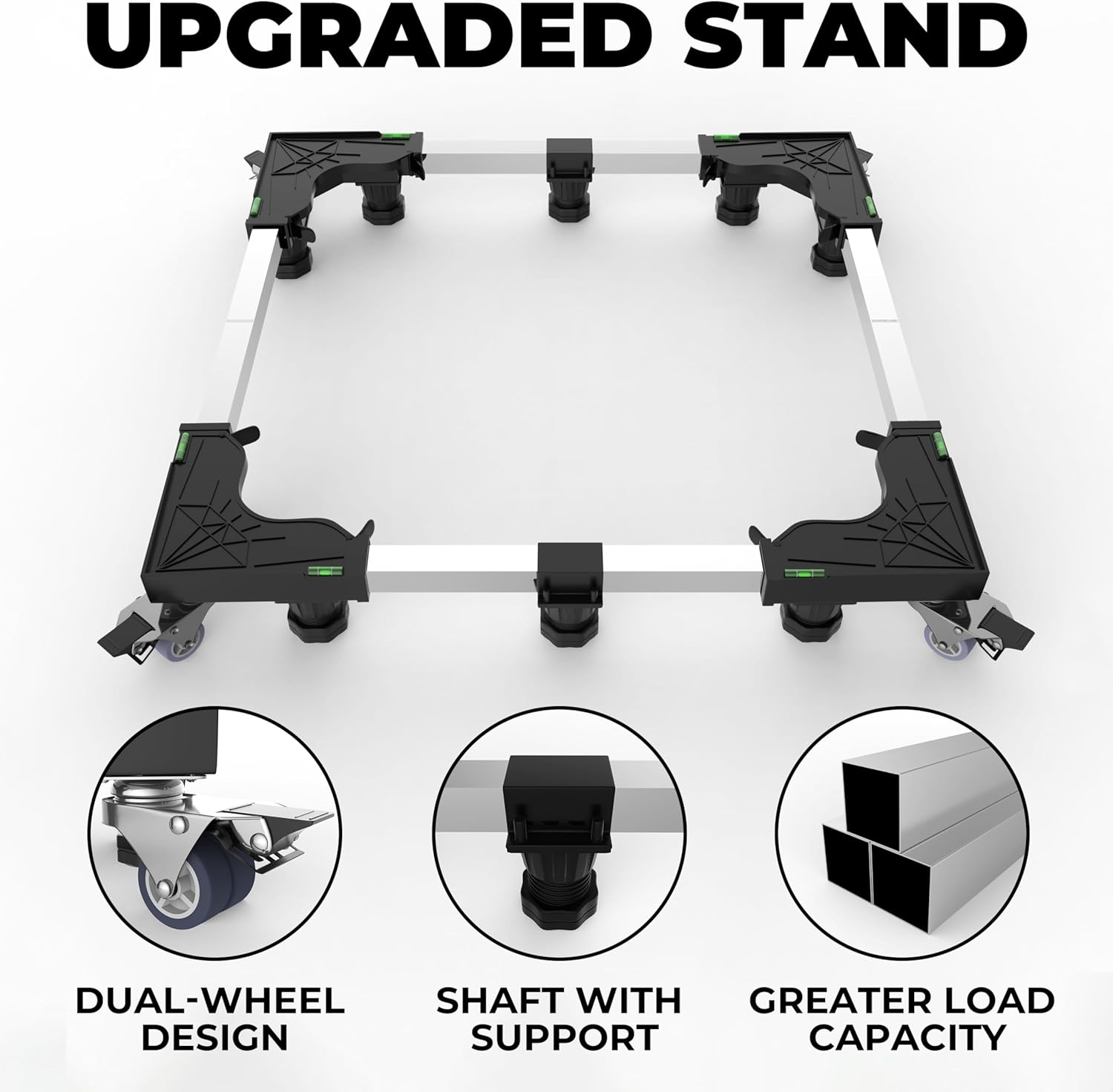 Mini Fridge Stand with Wheels, Adjustable Appliance Dolly Base 16