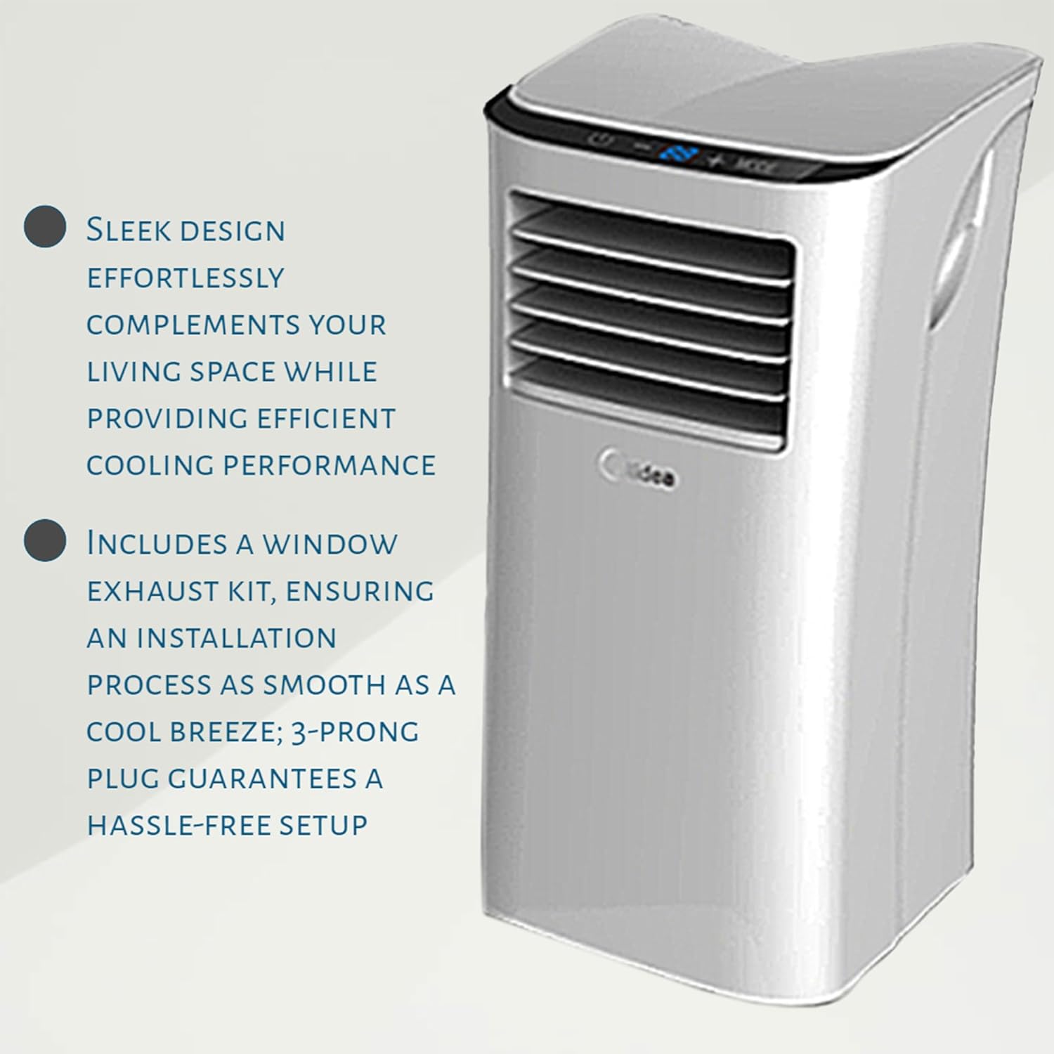 HomePointe S2 Series 5,000 BTU Portable Air Conditioner Corded Electric Cooling Fan Unit with Window Exhaust Kit for Home and Office Room Use