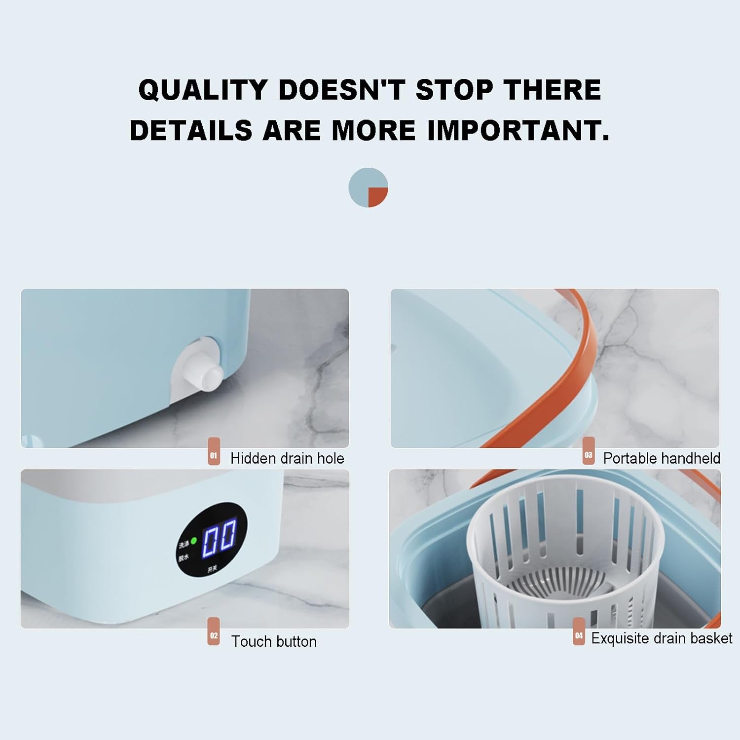 Portable Washing Machine, 6L Mini Folding Washing Machine Portable with, Deep Cleaning for Baby Clothes, Underwear, Socks, Suitable for Dormitories,Camping, Travel and Apartment Dirt ( Color : Rojo )