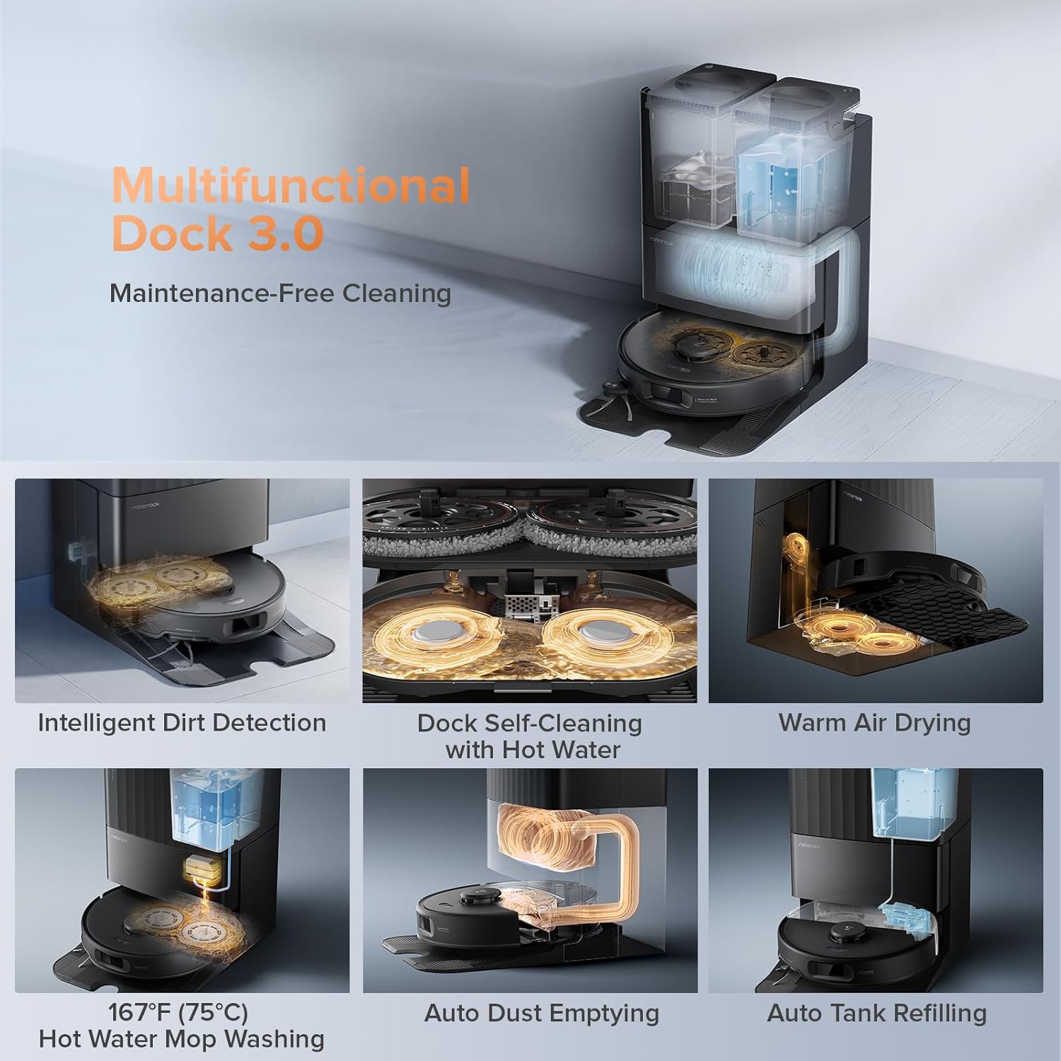 roborock Qrevo Edge S5A Robot Vacuum and Mop with Zero-Tangling Side Brushes Replacement Bundle