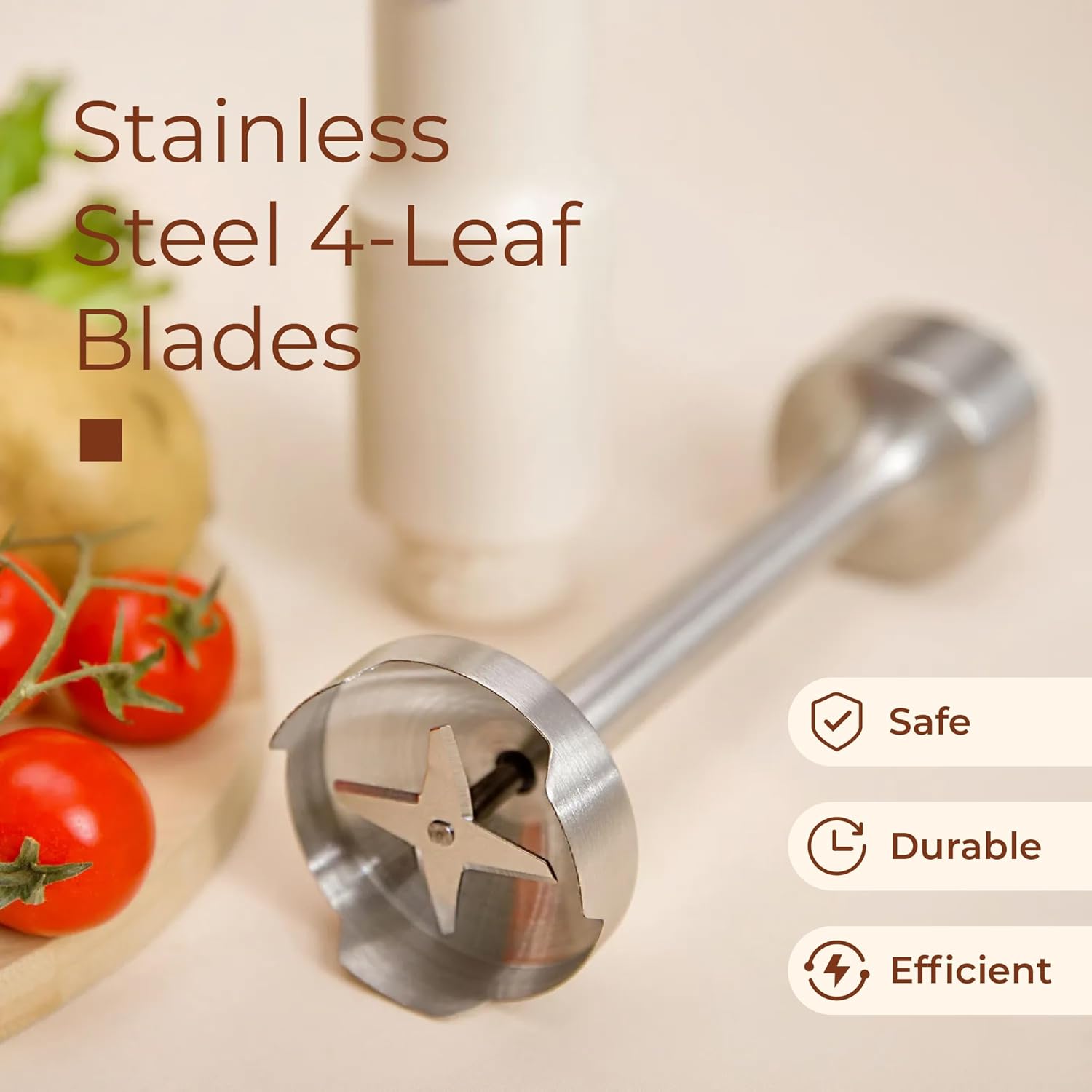 CARTMAN Cordless 3 In 1 Immersion Hand Blender with Removable Battery, with Stainless Steel Blade, Chopper, Whisk, for Soup, Juice, Outdoor Picnic,Variable Speed, Dishwasher-Safe