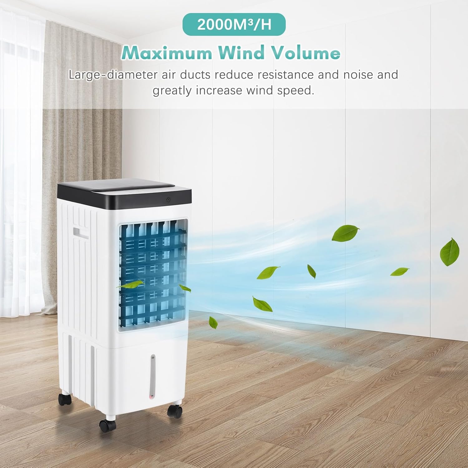 Portable Air Conditioner Fan, Evaporative Cooler Cooling Machine, 3 Speed with 7hrs Timer 10L Water Tank for Room Home Office Dorm (US Plug)