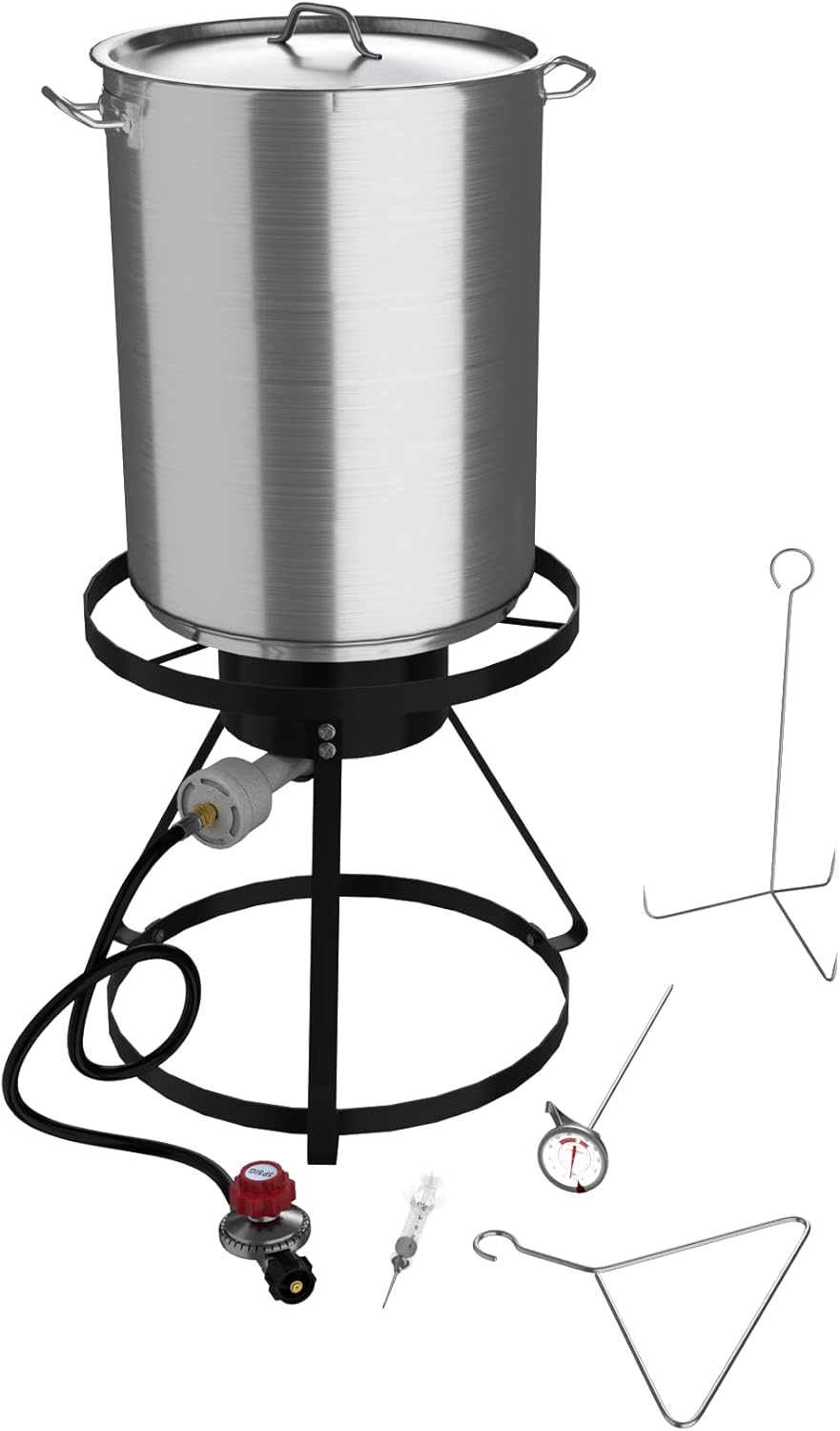 30 Qt. Turkey Fryer Kit with Aluminum Stock Pot and Accessories - 55,000 BTU