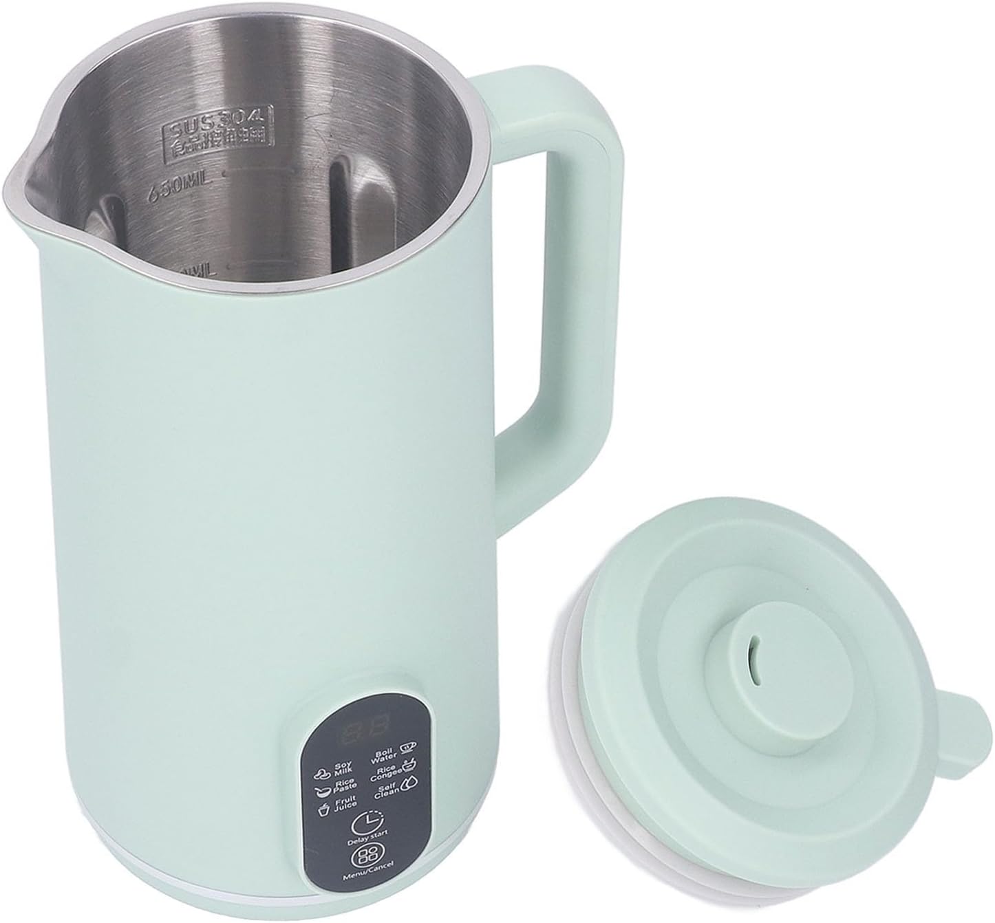 Akozon Akozon Intelligent MultiFunctional Soy Milk Blender Machine – Automatic Countertop Blender with 10 Leaf Stainless Steel Blades, Easy, and Temperature Control for (Green US Plug 110V)