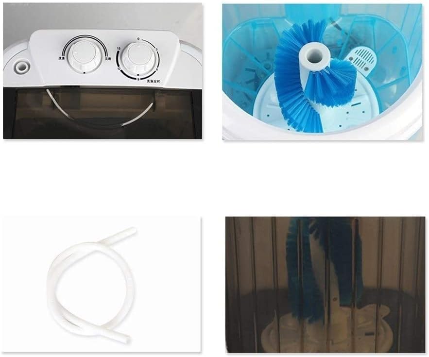 Portable Mini Washing Machine Wash Shoes Wash Clothes and Spin-dry, Semi-Automatic, 10 lbs Capacity,Mini Washer for Apartments Camping Dorms Business Trip College Rooms (Color : Black)