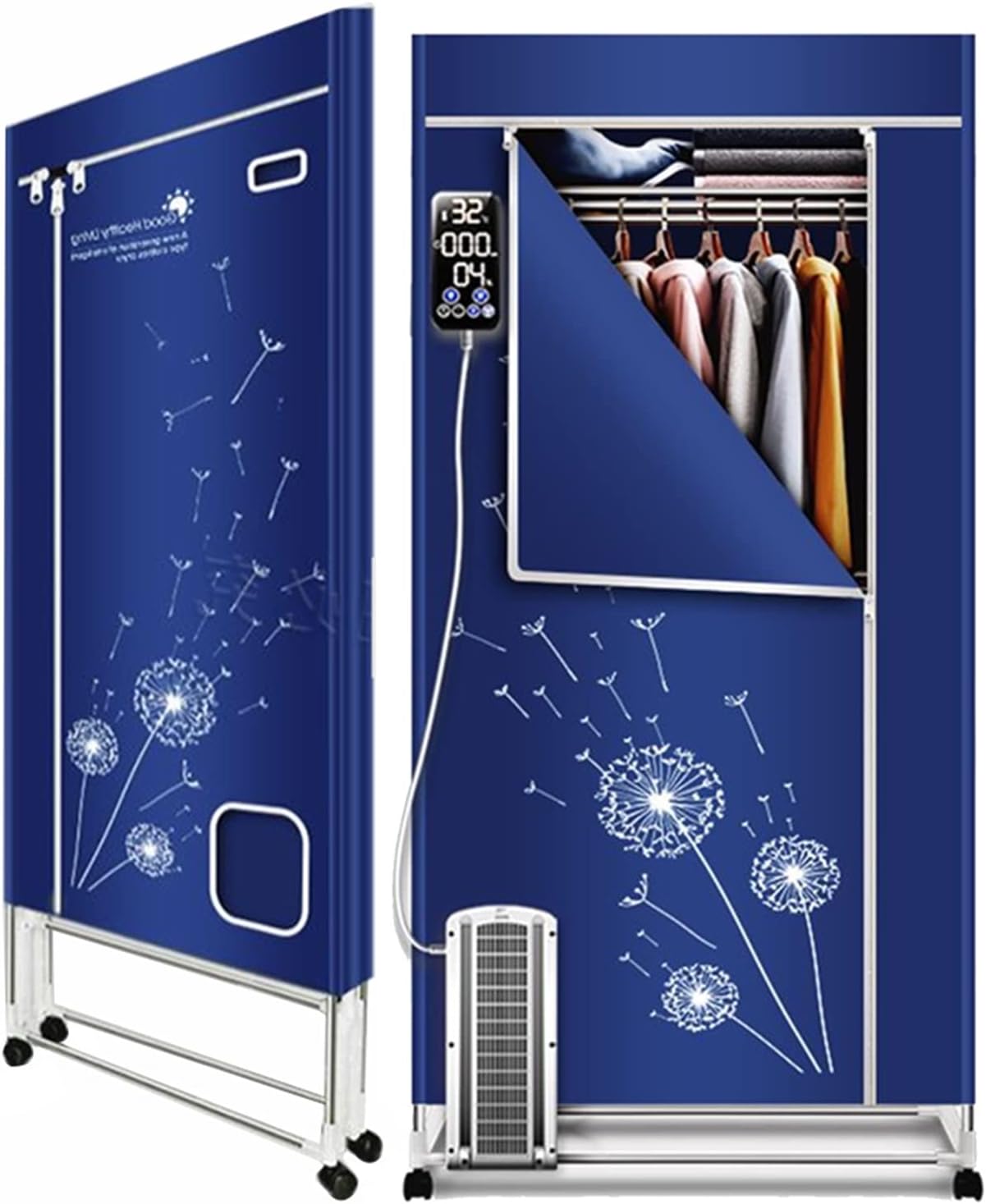 Clothes Airer 1600W 1.7 Meters Portable Electric Clothes Dryer， 3-Tier Folding Electric Laundry Drying Rack，40KG Large Capacity， Saving Heated Clothes Airer for,