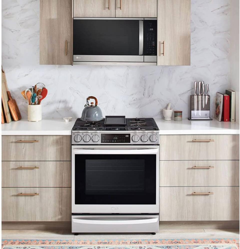 2.1 cu. ft. 30 in. Width PrintProof Stainless Steel 1,050-Watt Smart Over-The-Range Microwave Oven with ExtendaVent 2.0