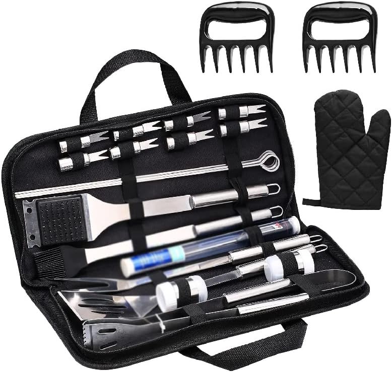 BBQ Tool Set,Stainless Steel BBQ Accessories,25-Piece Portable Set,Outdoor Cooking Tools,Picnic